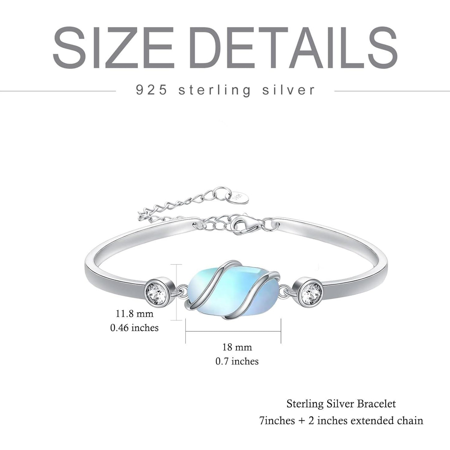 925 Sterling Silver Green Malachite Stone Bangle Bracelet for Women Gifts
