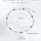 925 Sterling Silver Turquoise Beaded Chain Anklet Bracelet for Women