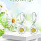 925 Sterling Silver Daisy Flower Leverback Dangle Drop Earrings