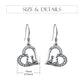 925 Sterling Silver Heart-Shaped Giraffe Family Dangle Drop Earrings for Women Gifts