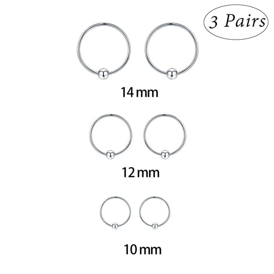 925 Sterling Silver Gold Black Rose Plated Hypoallergenic Tiny Huggie Hoop Earrings 8mm Diameter