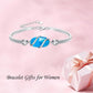 925 Sterling Silver Green Malachite Stone Bangle Bracelet for Women Gifts