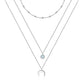 925 Sterling Silver Gold Plated Moonstone Crescent Moon Choker Necklace for Women