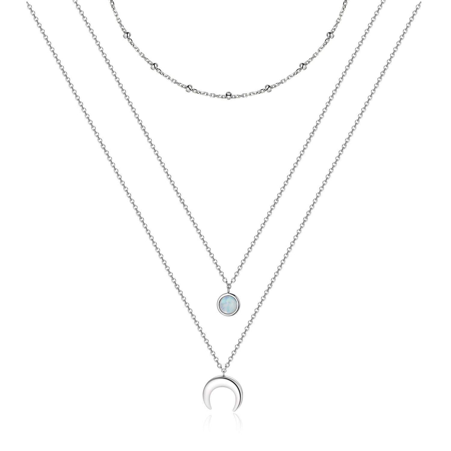 925 Sterling Silver Gold Plated Moonstone Crescent Moon Choker Necklace for Women