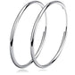 925 Sterling Silver Hoop Earrings Polished Round Circle Endless 20 80mm