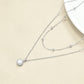 925 Sterling Silver Layered Necklace with Opal Pendant s for Women
