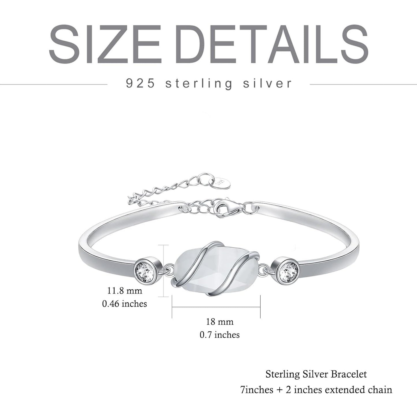 925 Sterling Silver Green Malachite Stone Bangle Bracelet for Women Gifts
