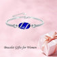 925 Sterling Silver Green Malachite Stone Bangle Bracelet for Women Gifts