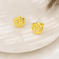 925 Sterling Silver Plated Gold Flower Stud Earrings with Cubic Zirconia - Elegant Floral Design for Women's Fashion Accessories