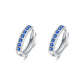 925 Sterling Silver 925 Sterling Silver Cubic Zirconia Austrian Crystals Birthstone Huggie Hoop Earrings