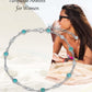 925 Sterling Silver Turquoise Beaded Chain Anklet Bracelet for Women