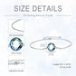 925 Sterling Silver Blue Crystal Circle Chain Bracelet for Women s