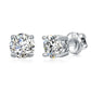 18K White Gold Plated 925 Sterling Silver Moissanite 2ct D VVS1 Round Stud Earrings