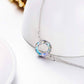925 Sterling Silver Blue Crystal Circle Chain Bracelet for Women s