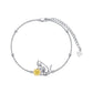 925 Sterling Silver Black & White Cats Adjustable Link Chain Bracelet (7-9 inches)