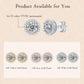 925 Sterling Silver 925 with Cubic Zirconia Cut Design and Round Shape Stone Halo Stud Earrings
