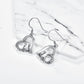 925 Sterling Silver Heart-Shaped Giraffe Family Dangle Drop Earrings for Women Gifts