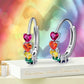 925 Sterling Silver Multi-Color Heart-Shaped Rainbow Stone Huggie Hoop Earrings for Women
