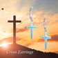 925 Sterling Silver Opal Cross Leverback Dangle Drop Earrings for Women and Men