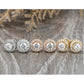 925 Sterling Silver 925 with Cubic Zirconia Cut Design and Round Shape Stone Halo Stud Earrings