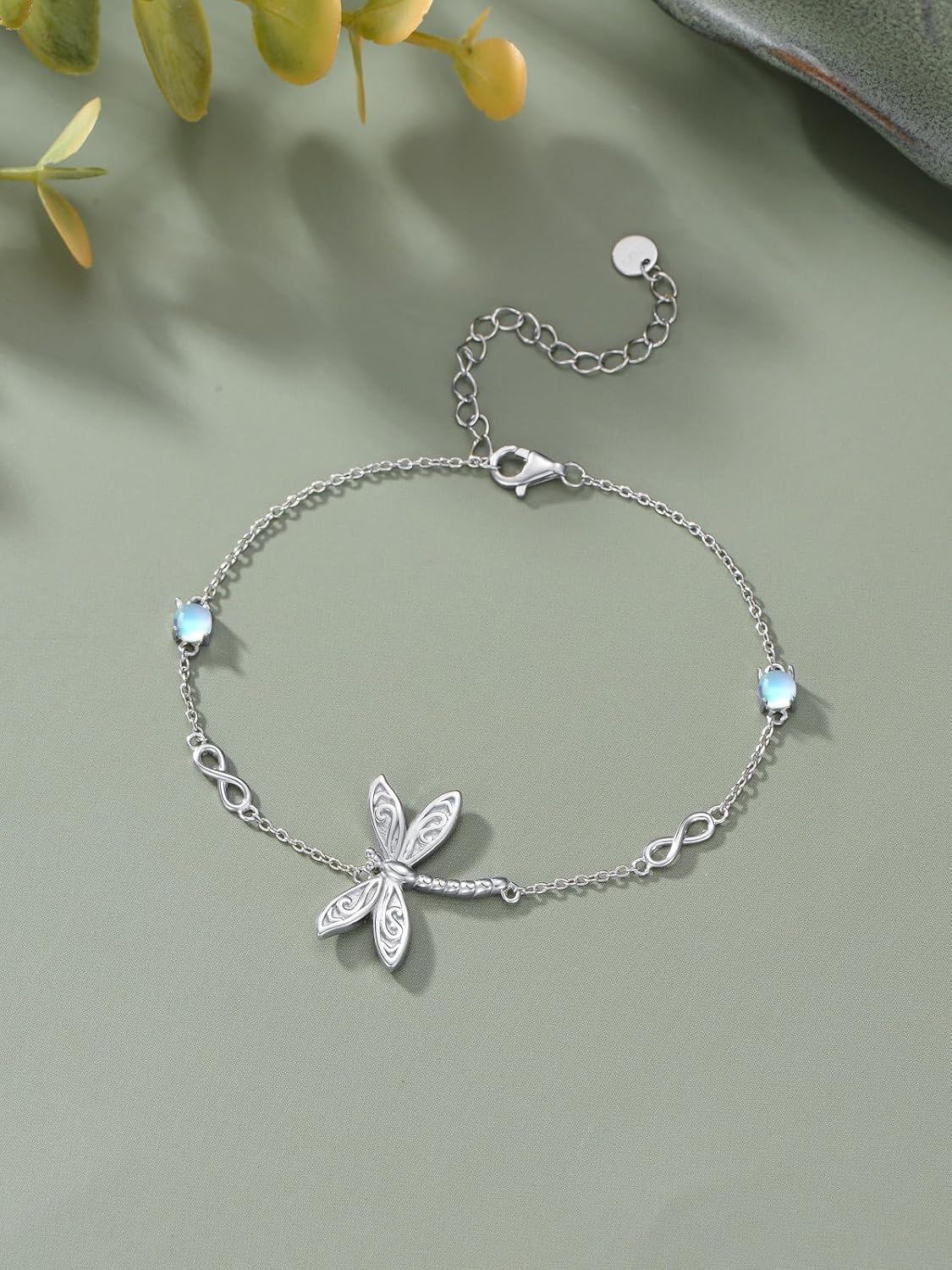 925 Sterling Silver & Cubic Zirconia Infinity Dragonfly Bracelet for Women, Adjustable Chain, Elegant Gift for Mother's Day, Anniversaries