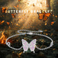 925 Sterling Silver Pink Opal Inlay Butterfly Charm Chain Bracelet for Women