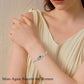 925 Sterling Silver Green Malachite Stone Bangle Bracelet for Women Gifts