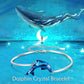 925 Sterling Silver Blue Crystal Butterfly Bangle Bracelet for Women
