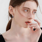925 Sterling Silver Black Pearl Drop Hoop Earrings for Women