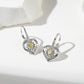 925 Sterling Silver Yellow Citrine Daisy Flower Heart Drop Dangle Lever Back Earrings for Women