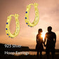 925 Sterling Silver Blue Sapphire Celtic Knotwork Hoop Earrings