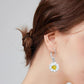 925 Sterling Silver Daisy Flower Leverback Dangle Drop Earrings