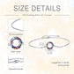 925 Sterling Silver Blue Crystal Circle Chain Bracelet for Women s
