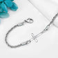 925 Sterling Silver Origami Cross Charm Chain Bracelet s for Women and Girls