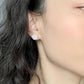 925 Sterling Silver 925 with Cubic Zirconia Cut Design and Round Shape Stone Halo Stud Earrings