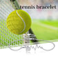 925 Sterling Silver Tennis Ball Heartbeat Charm Bracelet