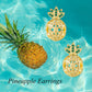 925 Sterling Silver Plated Gold  Pomegranate Stud Earrings with Green and Yellow Stones - Fruits Inspired Jewelry for Women