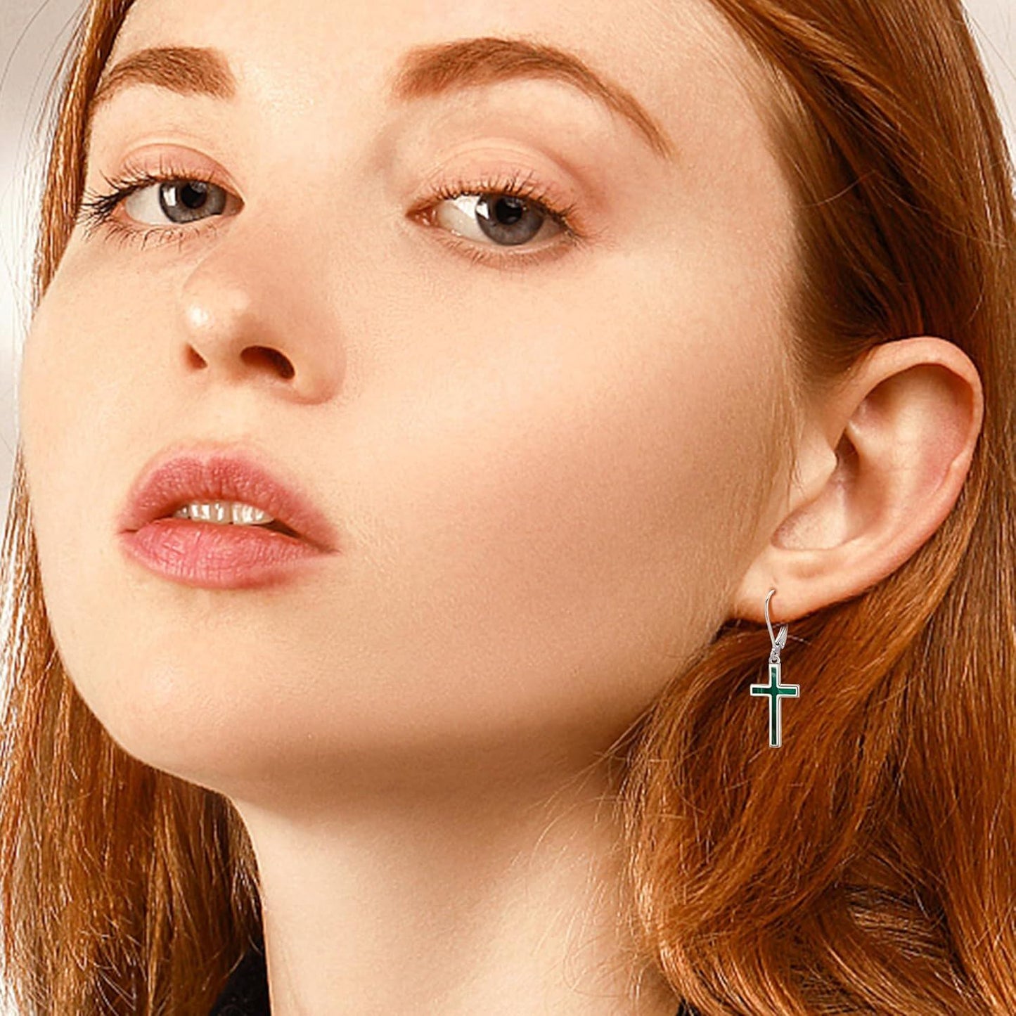 925 Sterling Silver Opal Cross Leverback Dangle Drop Earrings for Women and Men
