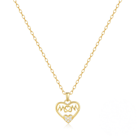 925 Sterling Silver Heart-shaped English Letter Pendant Necklace With Zircon