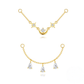 925 Sterling Silver Eight-pointed Star Crescent Teardrop Chain Accessory With Inlaid Zircons A Popular European And American Elegant Style