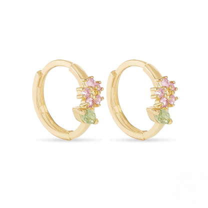 S925 Sterling Silver Geometric Prismatic Turquoise Zircon Flower Embrace Earrings With Pearl Accents