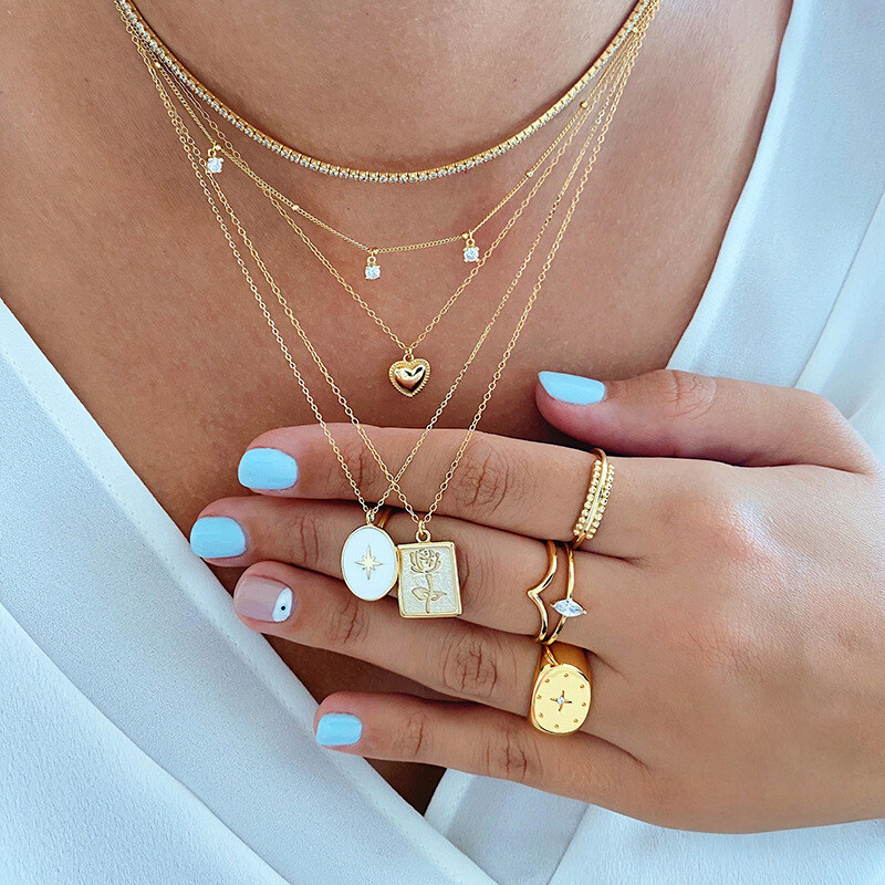 925 Sterling Silver Fashion Small Heart Collarbone Necklace A Trendy European Creative Heart-shaped Pendant Accessory