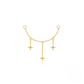 S925 Sterling Silver Long Chain Tassel Earrings With Crystal Accents
