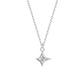 925 Sterling Silver Korean-style Light Luxury Super Sparkling Zirconia Four-pointed Star Necklace For Women Trendy And Versatile Simple Star Collarbone Chain