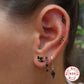 S925 Sterling Silver Geometric Prismatic Turquoise Zircon Flower Embrace Earrings With Pearl Accents