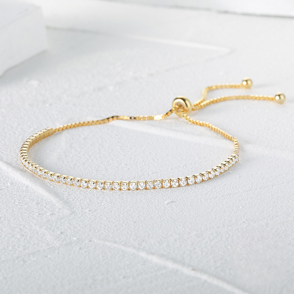 925 Sterling Silver Adjustable Zirconia Tennis Bracelet For Women Luxury Cross-border Jewelry