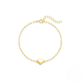 925 Sterling Silver Polished Heart Paperclip Chain Bracelet Korean Style Minimalist Versatile Elegant