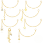 S925 Sterling Silver Long Chain Earrings With Star-shaped Zircon Accents