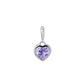 925 Sterling Silver Women's Zodiac Birthstone Heart Necklace Ins Style Versatile Diy Pendant Ready Stock Wholesale