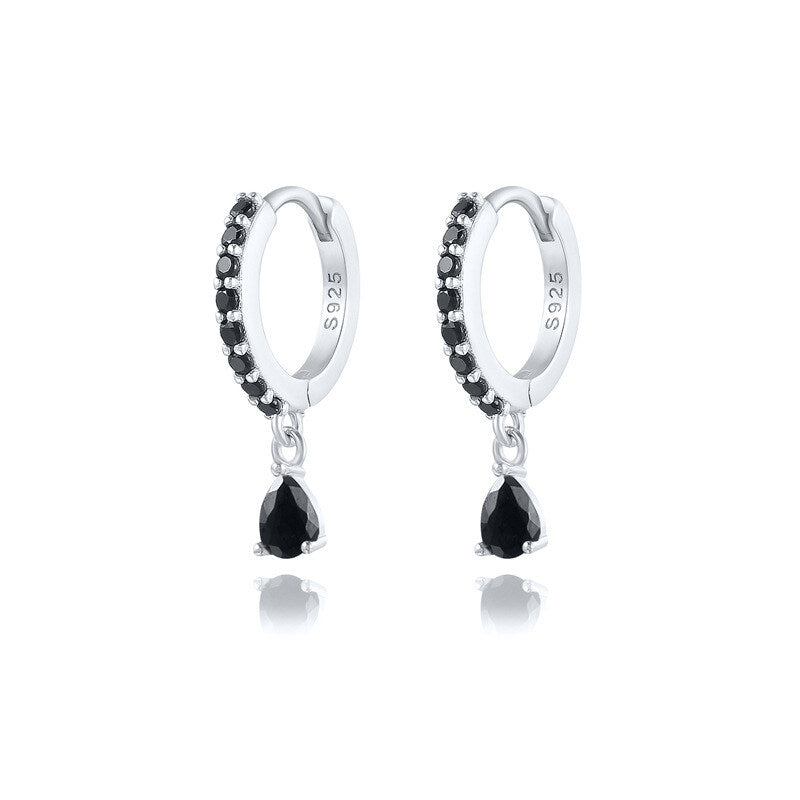 Brass Luxury High-end Crystal-embellished Colored Teardrop Ear Cuffs